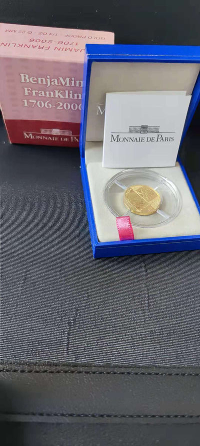【随心拍&Getcoins】金币专场 拍卖第九十二期   法国2006年本杰明富兰克林300周年金币