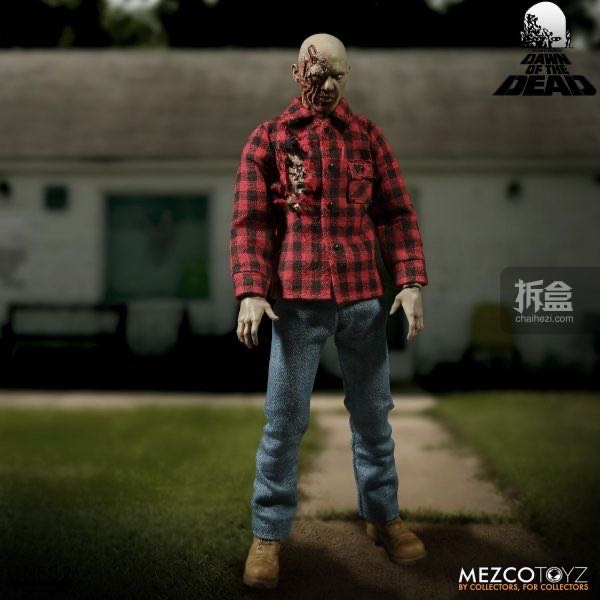 零元拍：Mezco蚂蚁《活死人黎明》丧尸 1:12可动人偶套装，全新未拆。