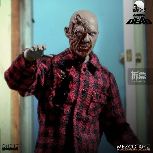 零元拍：Mezco蚂蚁《活死人黎明》丧尸 1:12可动人偶套装，全新未拆。