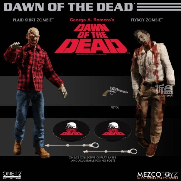 零元拍：Mezco蚂蚁《活死人黎明》丧尸 1:12可动人偶套装，全新未拆。