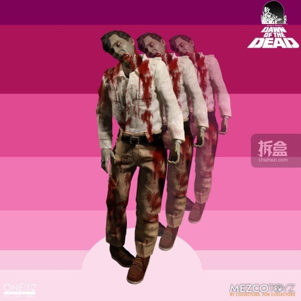零元拍：Mezco蚂蚁《活死人黎明》丧尸 1:12可动人偶套装，全新未拆。