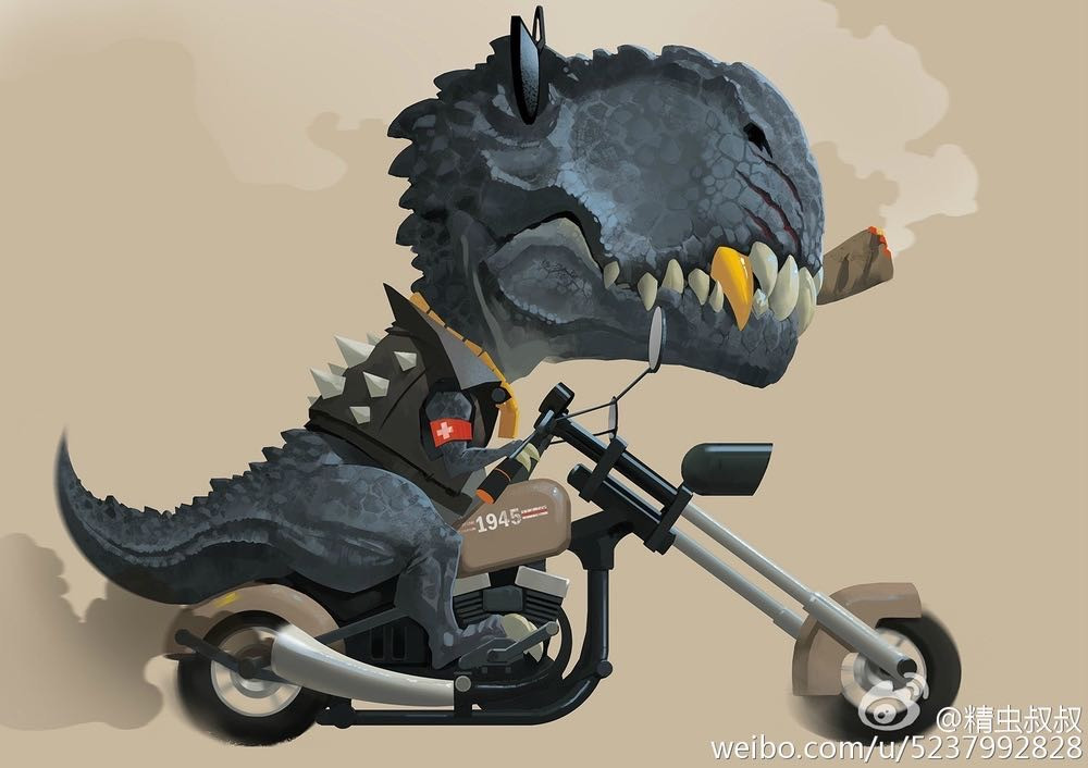 零元拍：BDTOYS X 精虫叔叔 BD004 动物都市系列 在路上 霸王龙机车，ZLP8，全新未拆