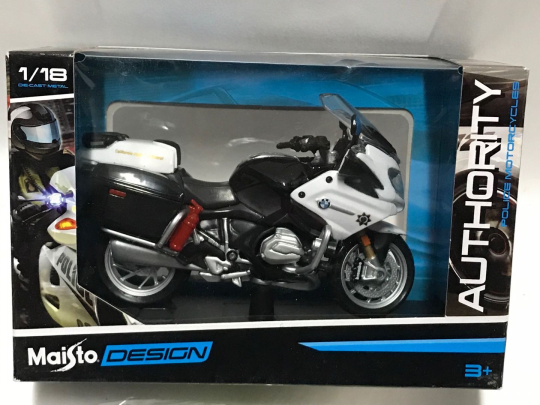 零元拍：MAISTO 1/18 BMW R1200警用摩托车模型（白色）
