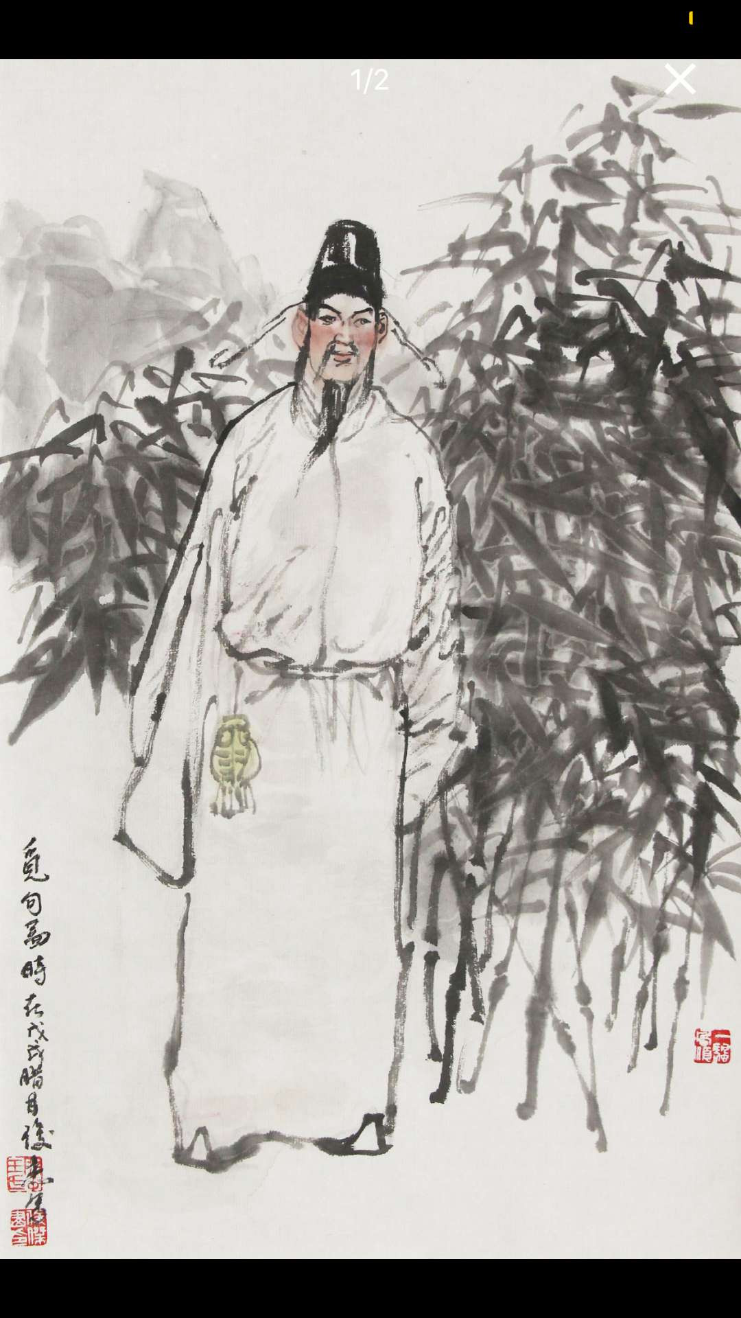【鲸贝乐淘】千字文·第“殆辱近耻，林皋幸即”号拍卖，两拍包邮 【朝鲜🇰🇵 画】精选2.2米乘1.1米巨幅，朝鲜功勋艺术家朴庆喜2006年作品《金刚山》，山耸入云，一柱摩天。对于书画，小折叠，小斑点属于正常现象。本场书画消费第一的藏家赠中美协国画一幅
