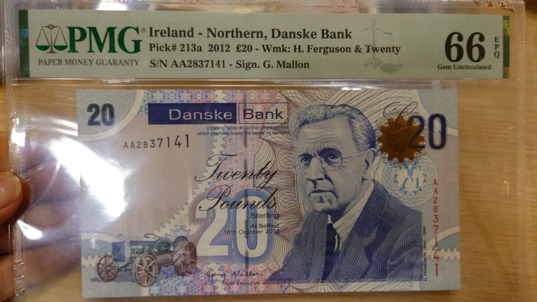 6.18专场全场免佣金低价起拍【囧羊收藏】第29期暨2021年第二十期微拍 评级币精选  2012年北爱尔兰20镑首发AA冠 PMG66E