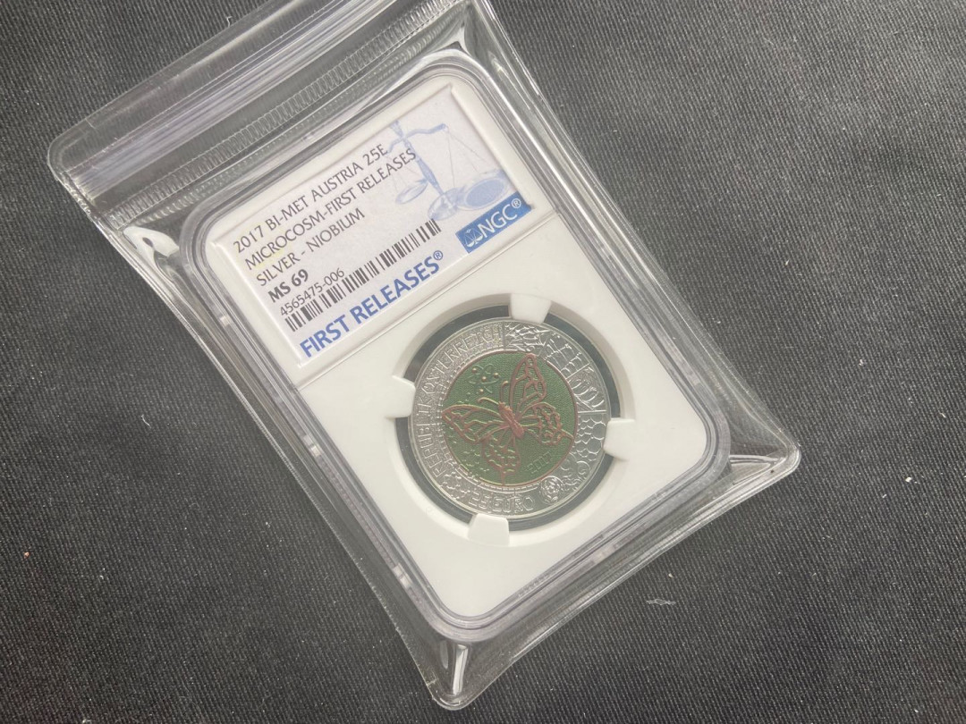 【随心拍&Getcoins】钱币拍卖九十一期～ 【奥地利】银铌币蝴蝶【ngc69】