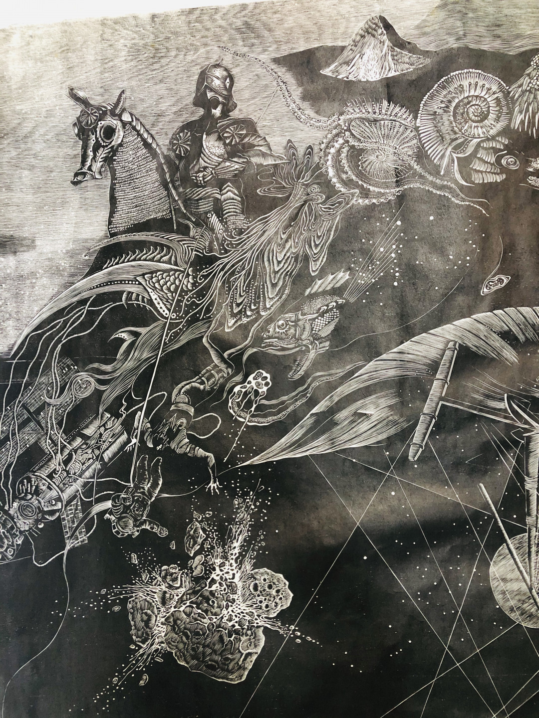 书间精灵每日一拍009号-郭庆文木刻版画原作《预言》