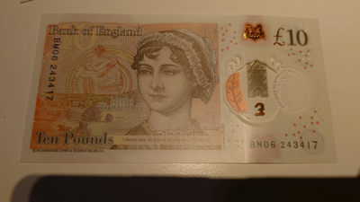 6.18专场全场免佣金【囧羊收藏】第30期暨2021年第二十一期微拍 裸钞精选超低价起拍  - 2016年10英镑塑料钞 全新绝品尾号417