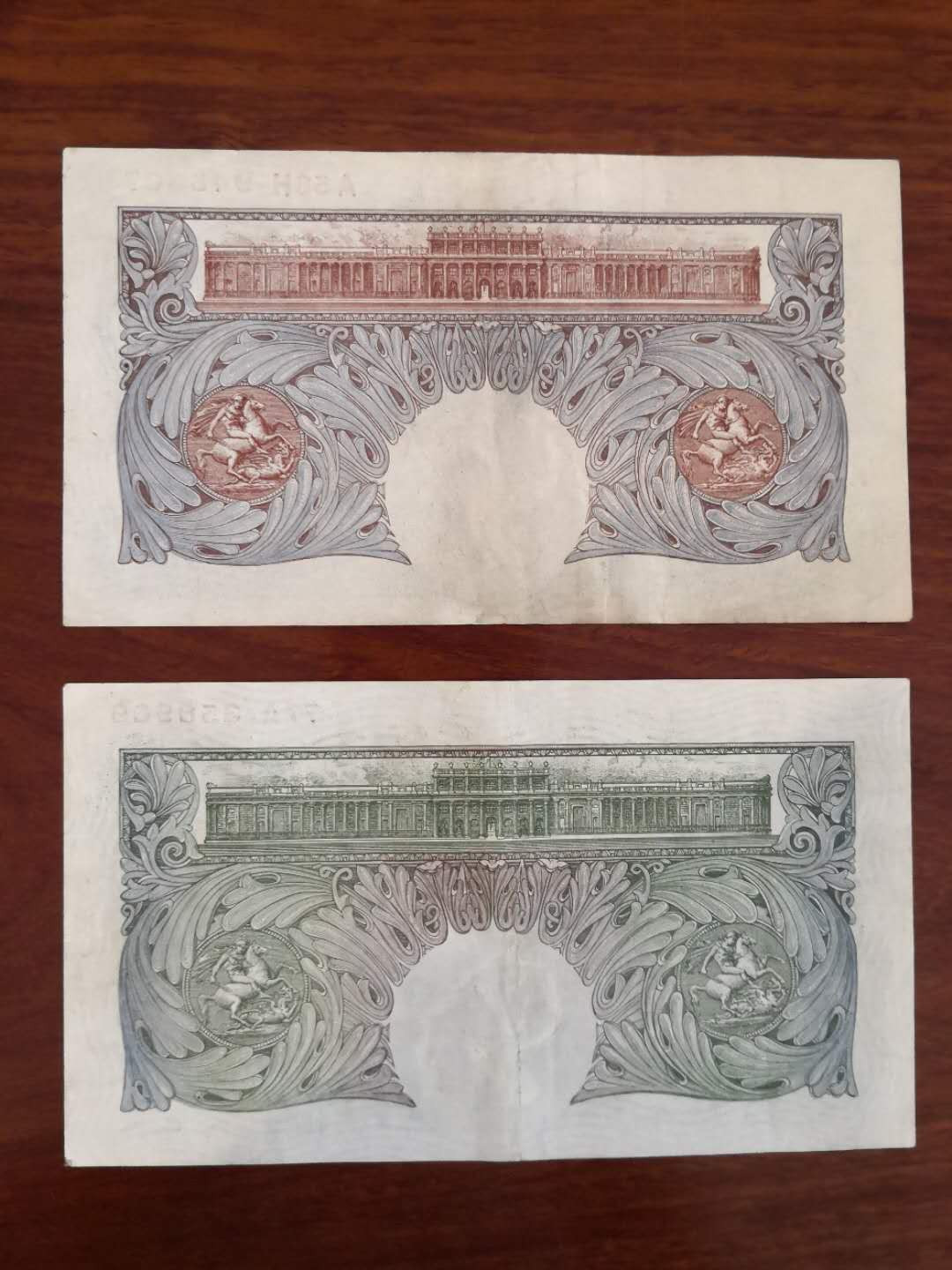 AZ纸币收藏第一次拍卖——格拉斯哥大学 英镑 a序列1镑 战前版和战时版两张 xf 