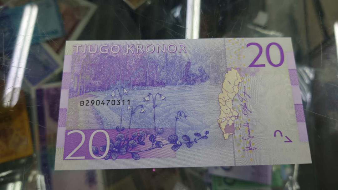 6.18专场全场免佣金【囧羊收藏】第30期暨2021年第二十一期微拍 裸钞精选超低价起拍  2016年瑞典20克朗 全新绝品 尾号311