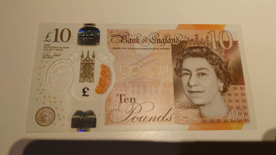 6.18专场全场免佣金【囧羊收藏】第30期暨2021年第二十一期微拍 裸钞精选超低价起拍  - 2016年10英镑塑料钞 全新绝品尾号418