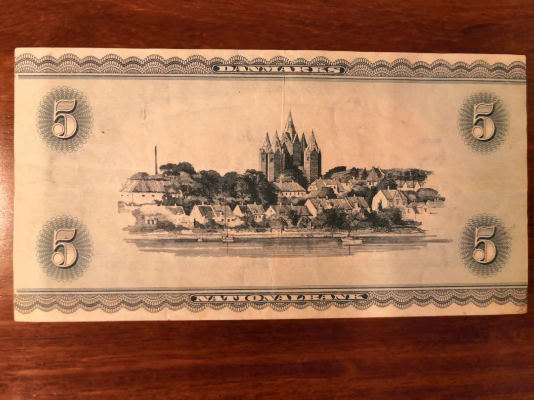 AZ纸币收藏第一次拍卖——格拉斯哥大学 丹麦 1936年 5克朗 三裸女 xf 稀少早期年份