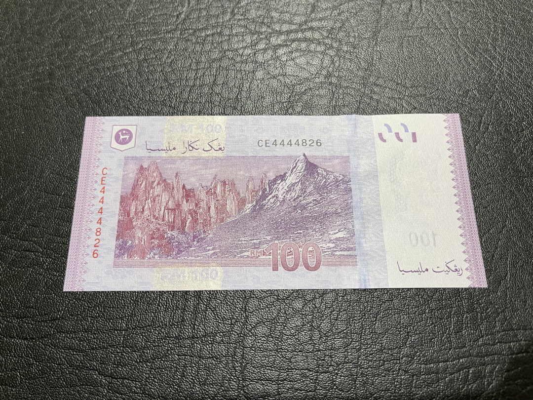 《外钞收藏家》第一百一十四期拍卖（共83拍） 马来西亚100林吉特 全新UNC