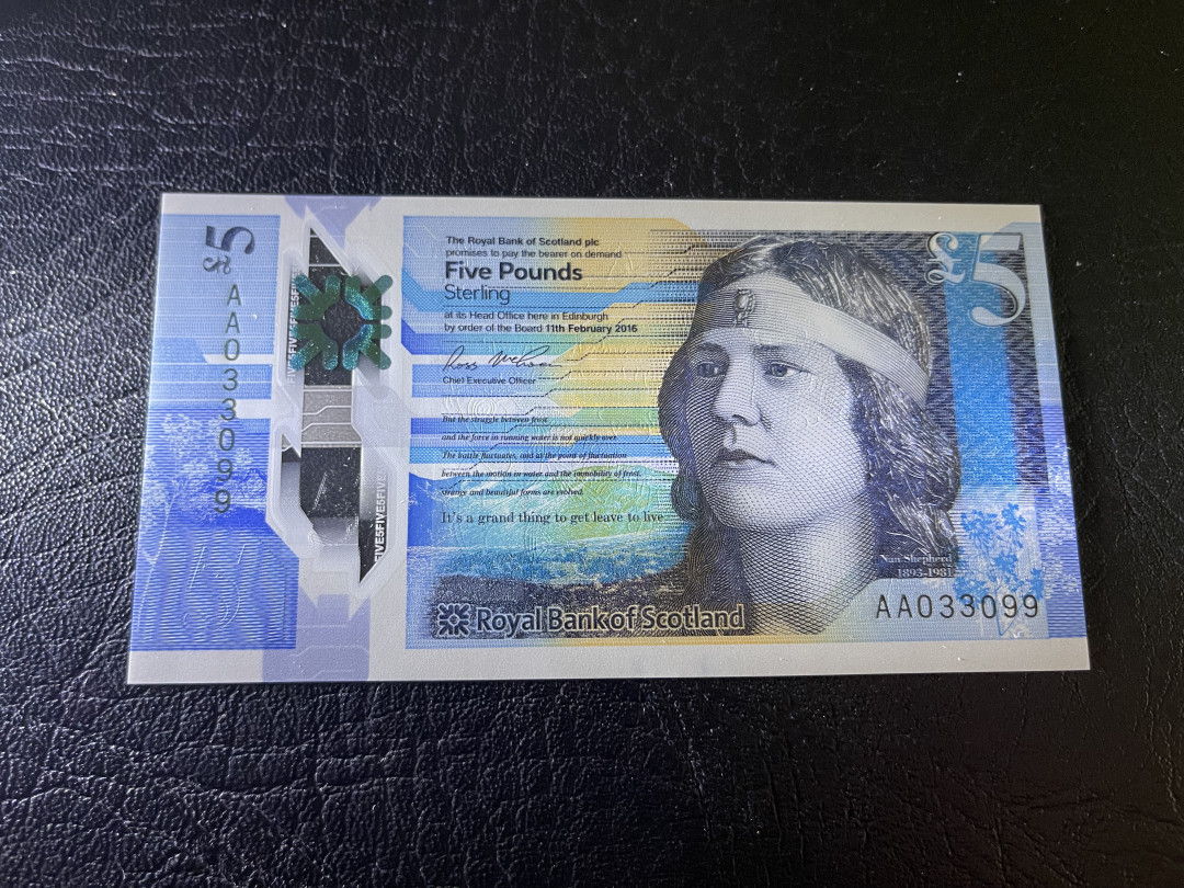 《外钞收藏家》第一百一十四期拍卖（共83拍） 2016年苏格兰最新版塑料钞5镑 全新UNC