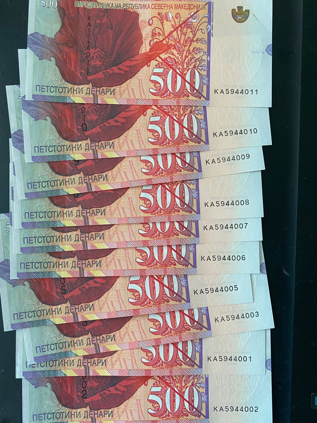 全新2021年马其顿500第纳尔（更改国名）
