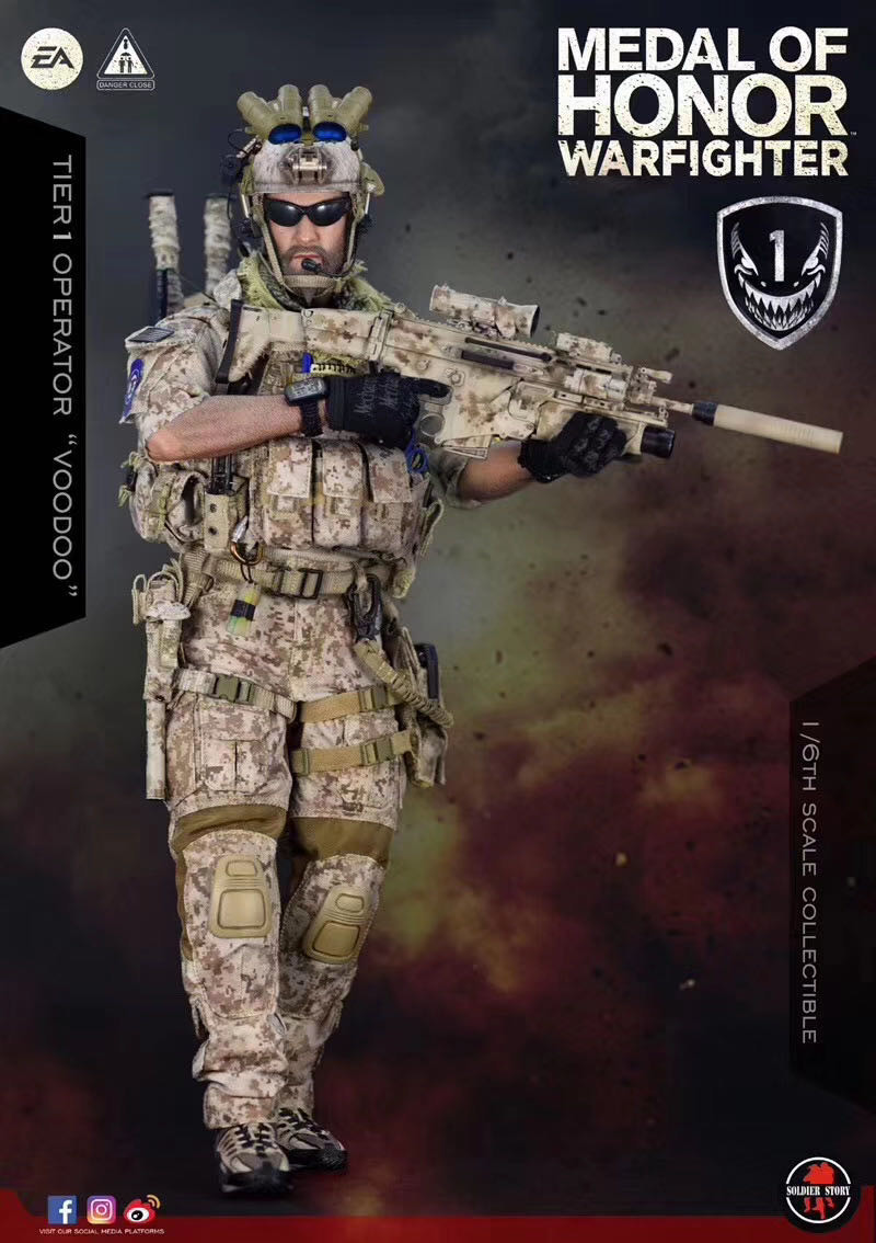 零元拍：SoldierStory SS106 1/6 荣誉勋章 - 海豹突击队NAVY SEAL - 巫毒Voodoo，全新未拆。