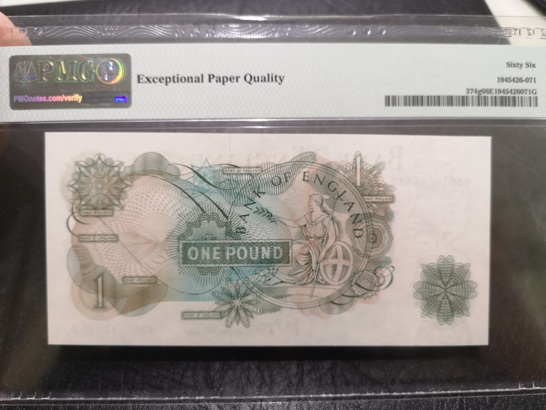 《外钞收藏家》第一百一十四期拍卖（共83拍） 1970-77年C序列1镑 PMG66
