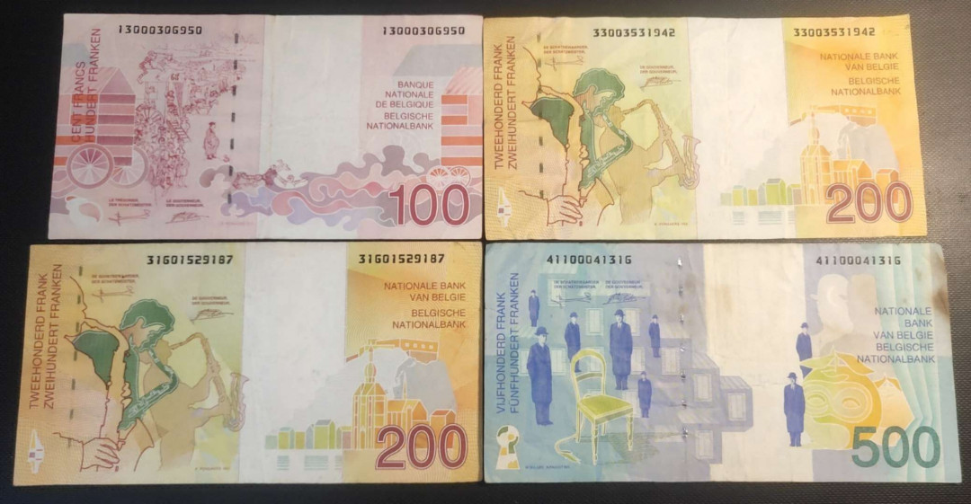 N&C第十一期: 欢乐捡漏场 末版比利时法郎四张 流通八品如图