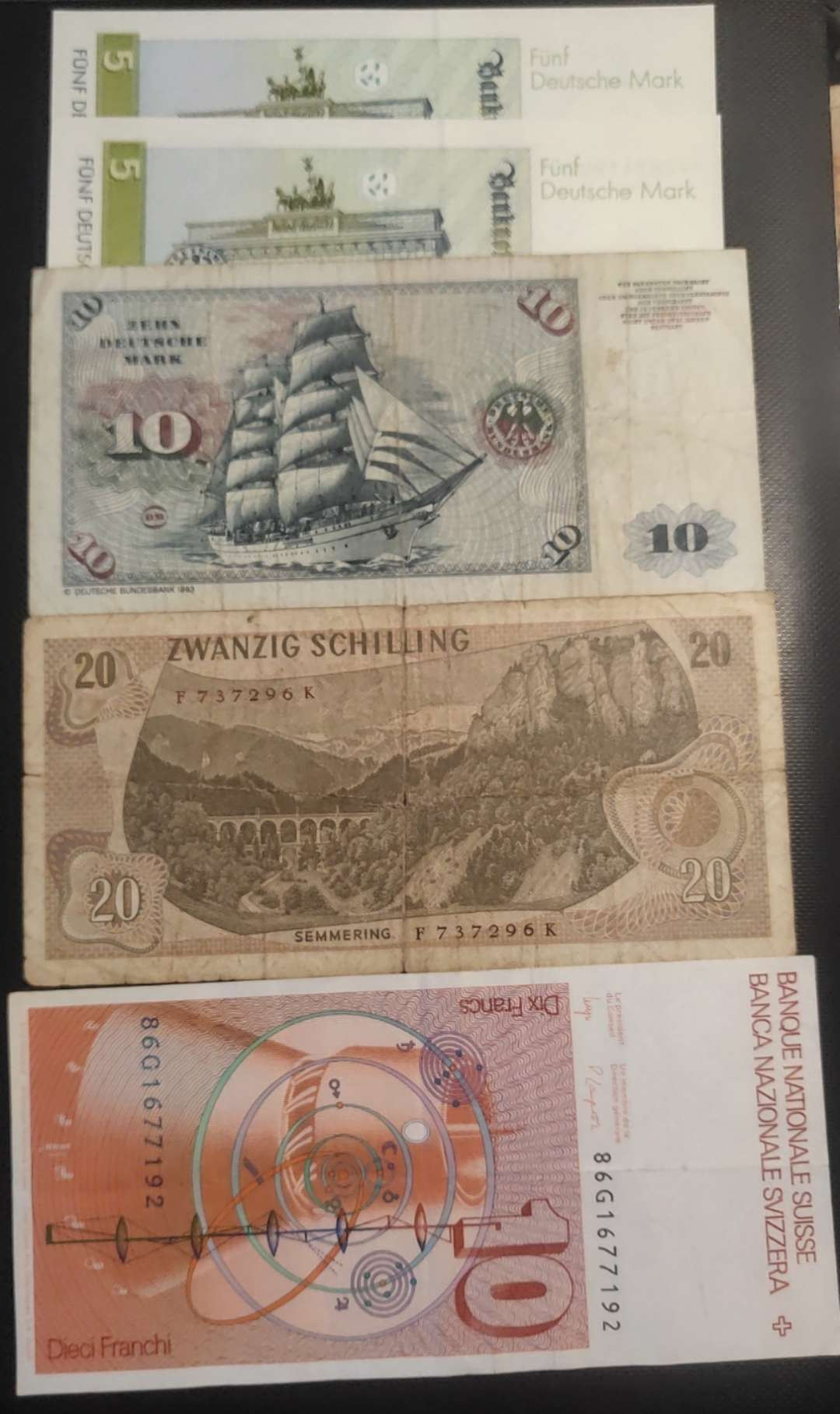 N&C第十一期: 欢乐捡漏场 德奥瑞五张 两张5马克为全新UNC绝品