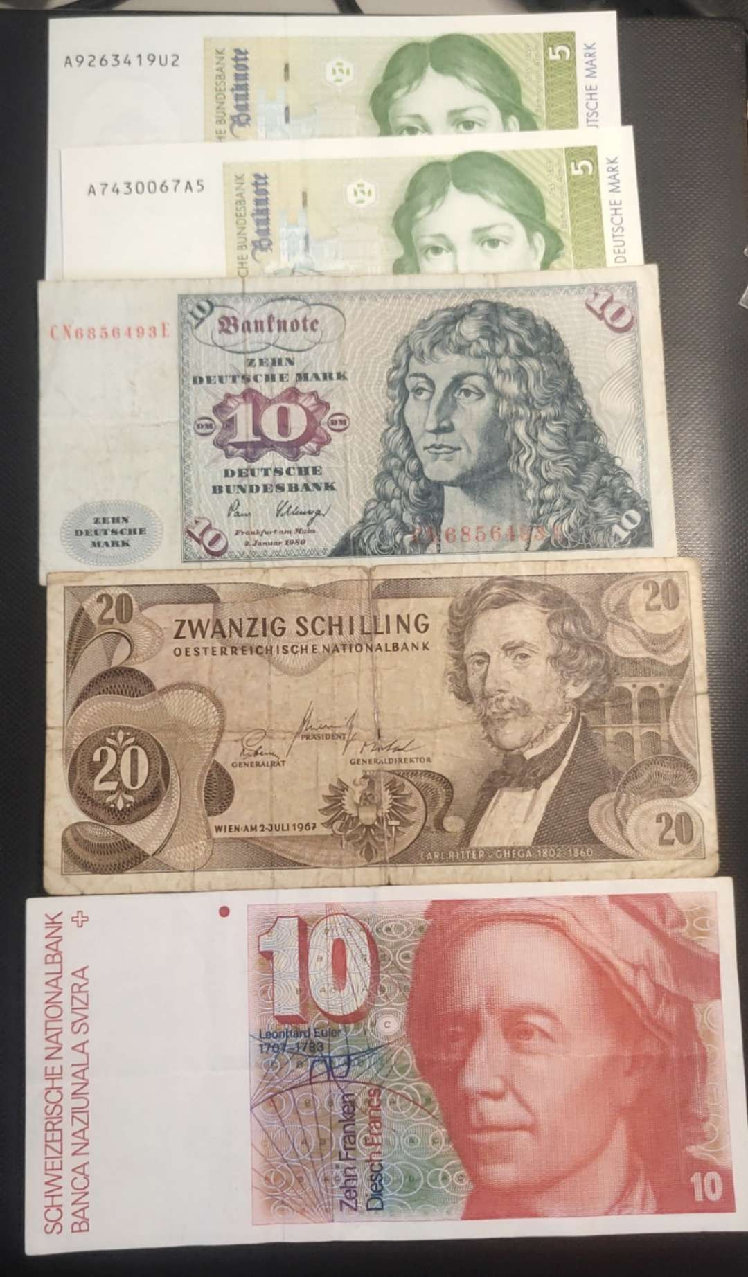 N&C第十一期: 欢乐捡漏场 德奥瑞五张 两张5马克为全新UNC绝品