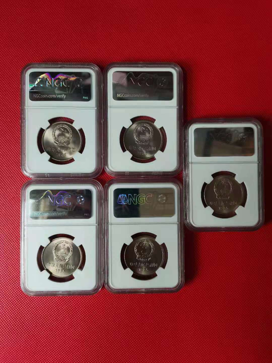 【华誉王者】1694期拍卖 原味851彩虹版5枚 NGC-MS66