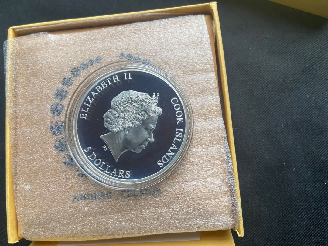 【币观天下】第152期钱币拍卖 库克2014年摄氏度发明人270周年温度计纪念银币