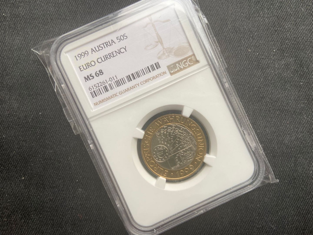 【币观天下】第152期钱币拍卖 1999奥地利5欧元双色币【ngc68】