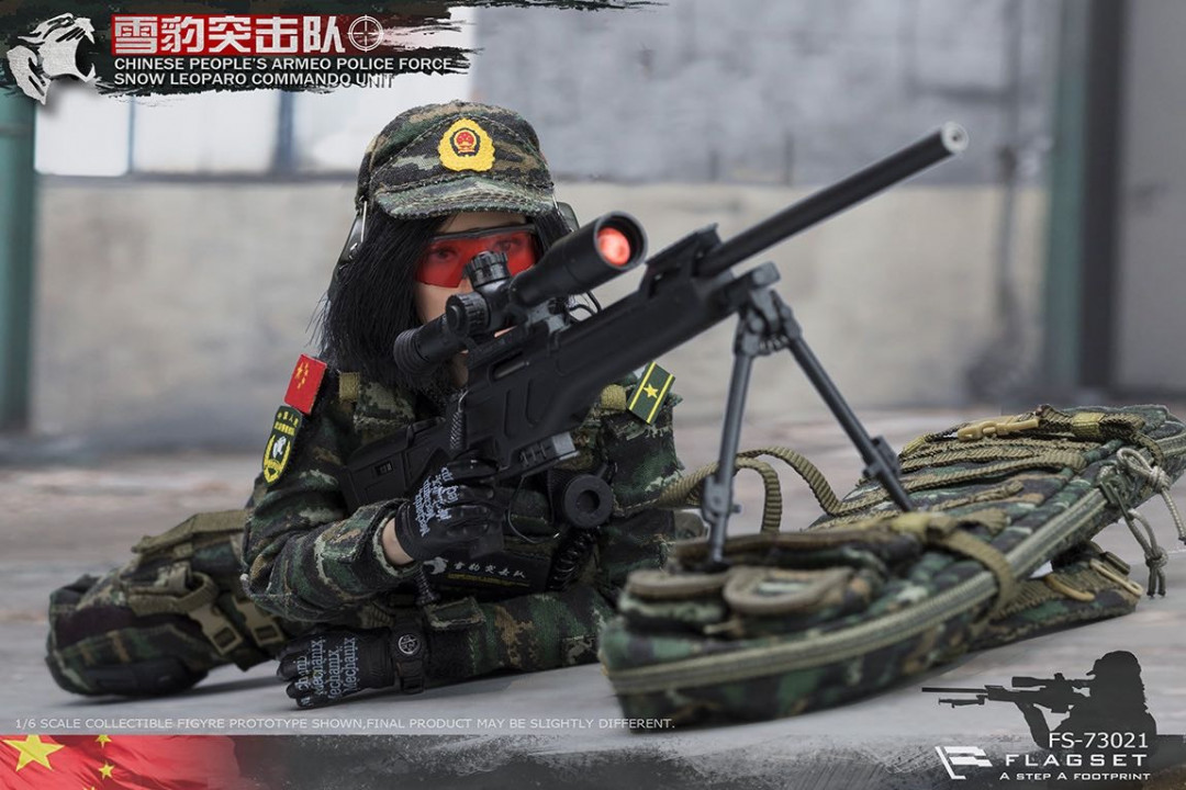 零元拍：FLAGSET：中国雪豹突击队 女狙击射手 FS-73021全新未拆。