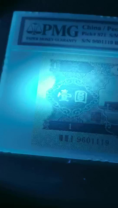 【王者微拍】1700期精品拍卖 黑一元 倒置靓号 夹豹子尾1119 尺寸150x67 灯下无斑 PMG67E 831-9601119