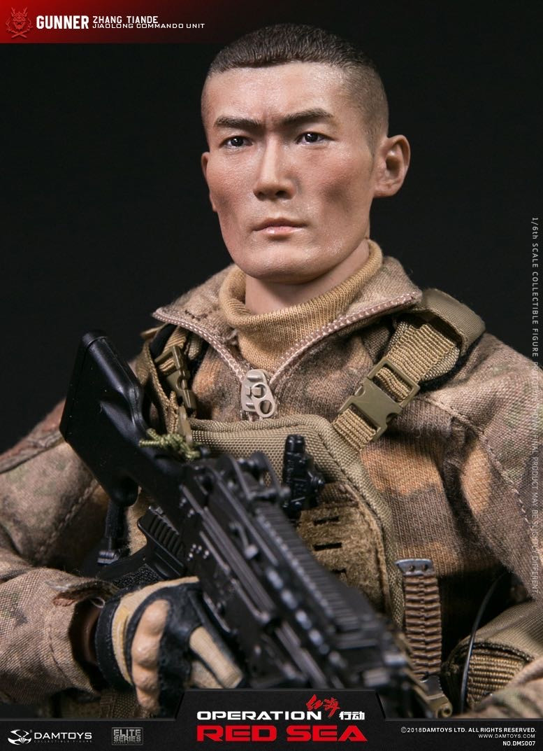 零元拍：DAMTOYS：1/6 红海行动-PLA海军陆战队“蛟龙”特战旅-机鎗手 张天德 DMS007全新未拆。