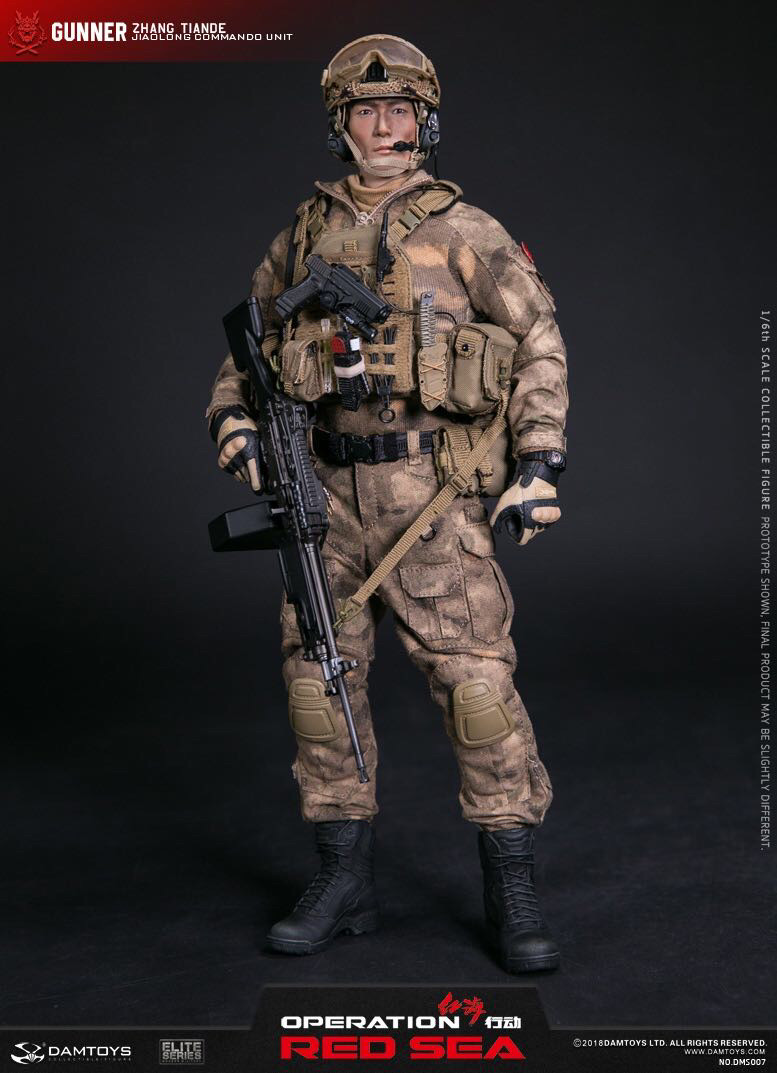 零元拍：DAMTOYS：1/6 红海行动-PLA海军陆战队“蛟龙”特战旅-机鎗手 张天德 DMS007全新未拆。