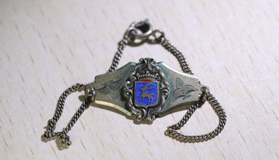 大猫徽章拍卖162期 - 芬兰奥兰省省徽银珐琅手链 