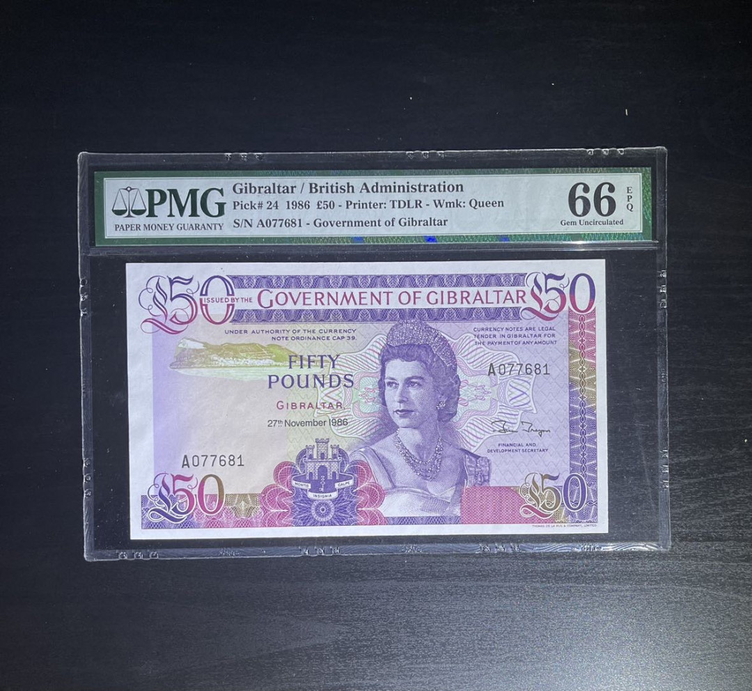 丑猫0711(爱藏与pmg) 86年直布罗陀50镑