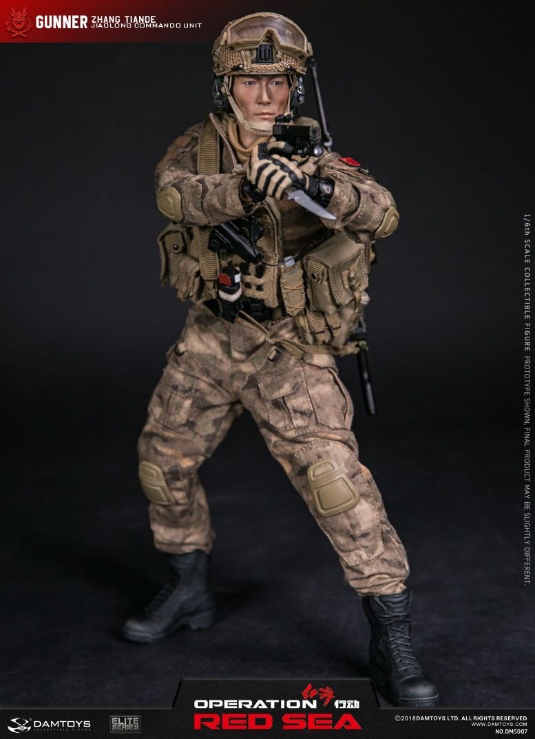 零元拍：DAMTOYS：1/6 红海行动-PLA海军陆战队“蛟龙”特战旅-机鎗手 张天德 DMS007全新未拆。