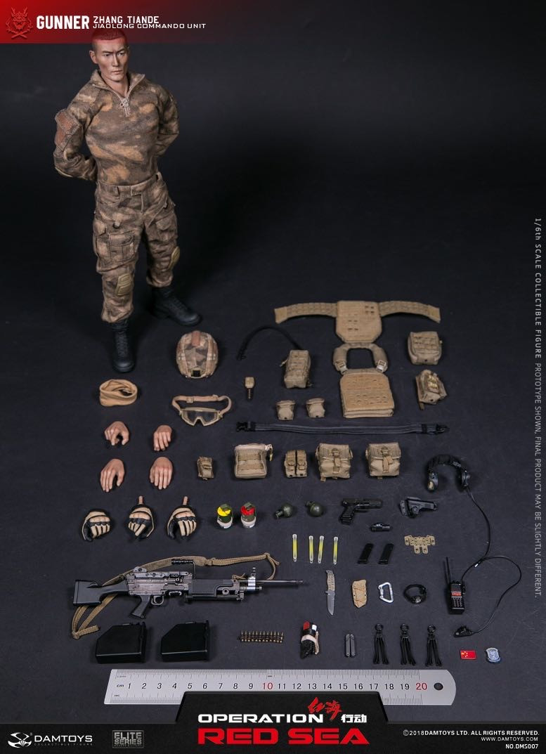 零元拍：DAMTOYS：1/6 红海行动-PLA海军陆战队“蛟龙”特战旅-机鎗手 张天德 DMS007全新未拆。