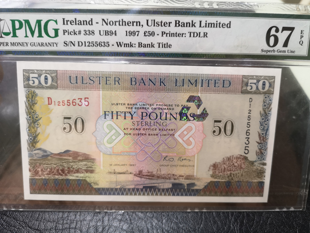 《外钞收藏家》第一百一十五期拍卖 1997年北爱尔兰阿尔斯特银行50镑 PMG67