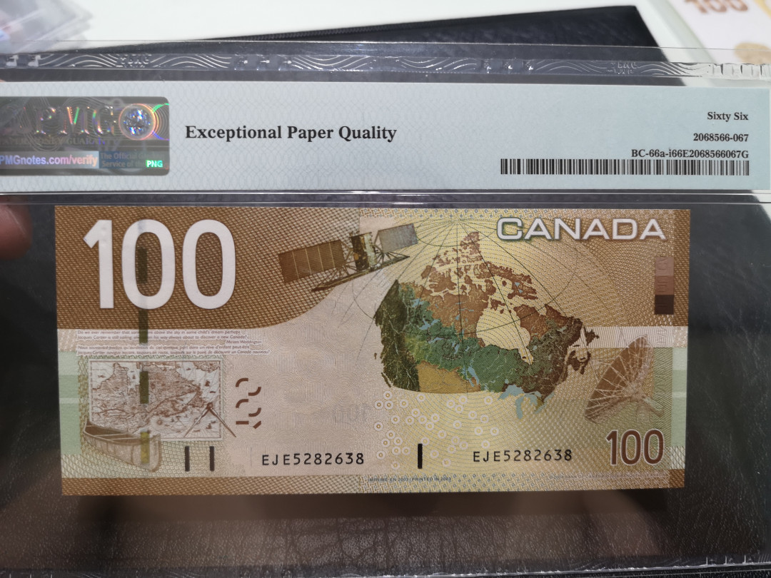 《外钞收藏家》第一百一十五期拍卖 2003年加拿大旅版100加元 PMG66 初版 首签名