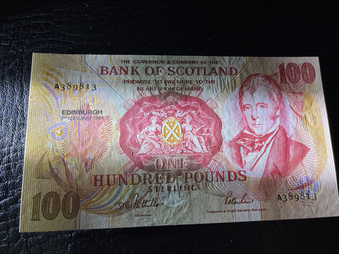 《外钞收藏家》第一百一十五期拍卖 1994年苏格兰100镑  A冠 品相绝 稀少品种