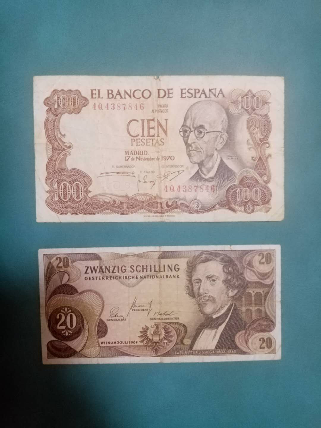 外国纸币普通品相拍场—1 西班牙和奥地利纸币