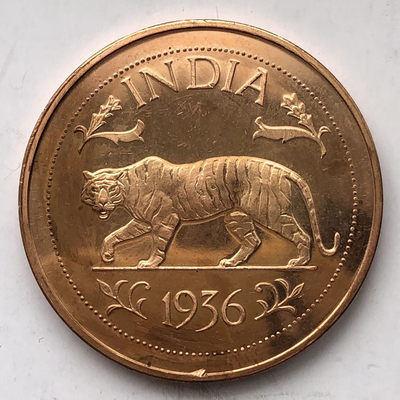 蒂克钱币-0起免佣金-第2拍 - 1936年英属印度 爱德华八世家后铸铜币