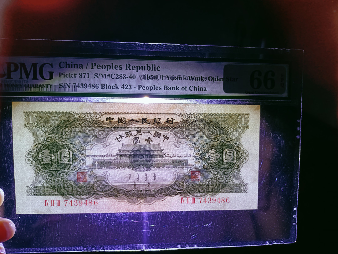 【华誉王者】1705期拍卖 黑一元 足尺无斑 尾86  PMG66E 423-7439486