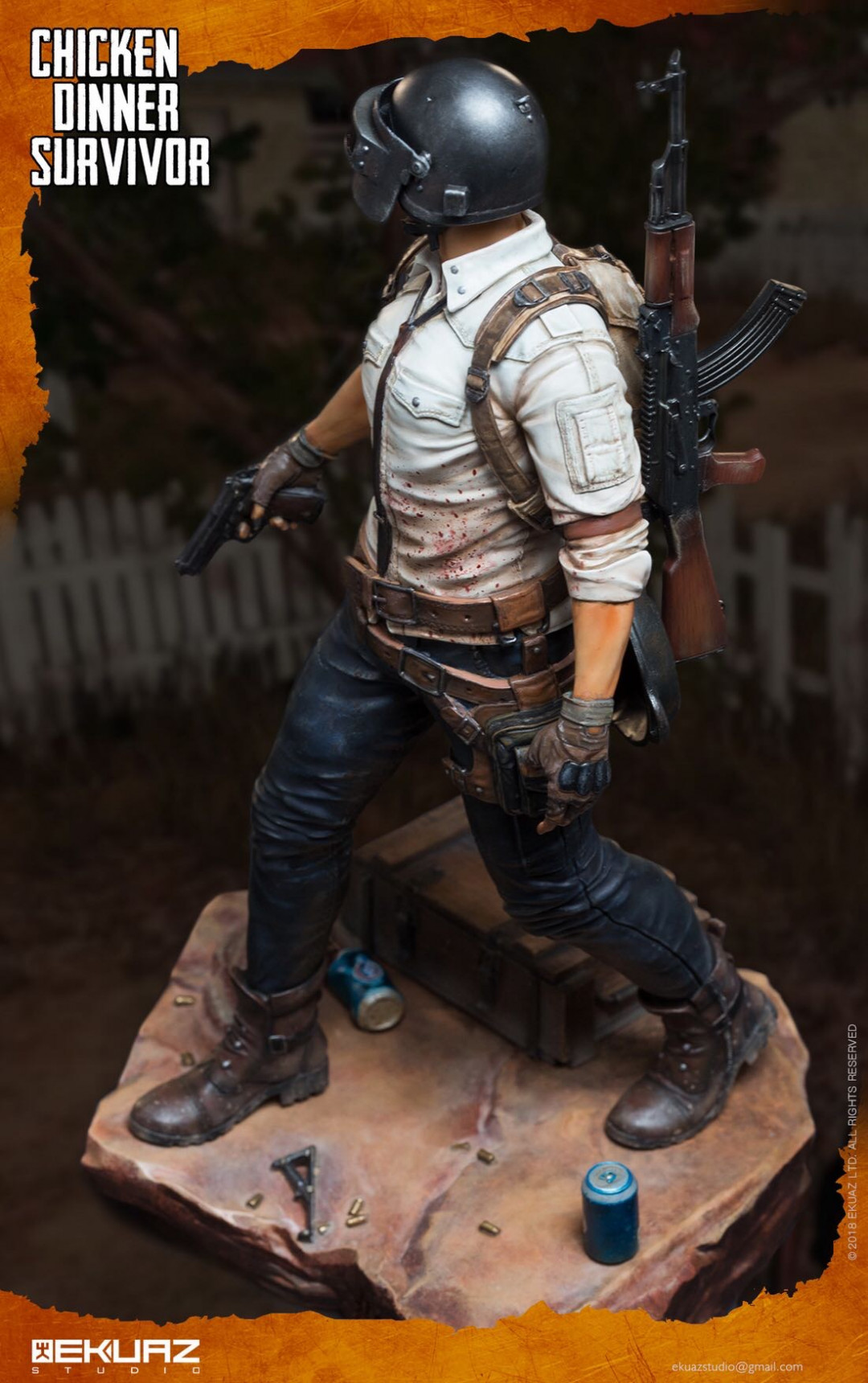 EKUAZ STUDIO : 33cm 收藏级雕像 - Chicken Dinner Survivor/吃鸡幸存者（EKS04）全新未拆