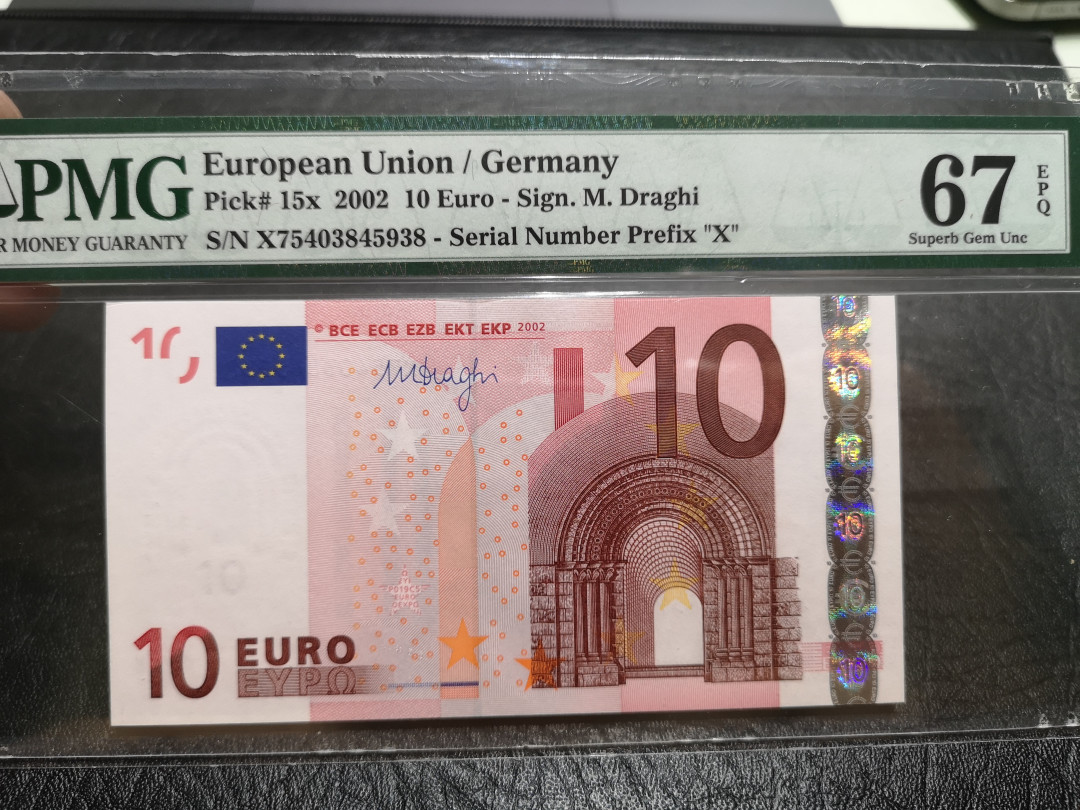 《外钞收藏家》第一百一十六期拍卖 2002年10欧元 PMG67