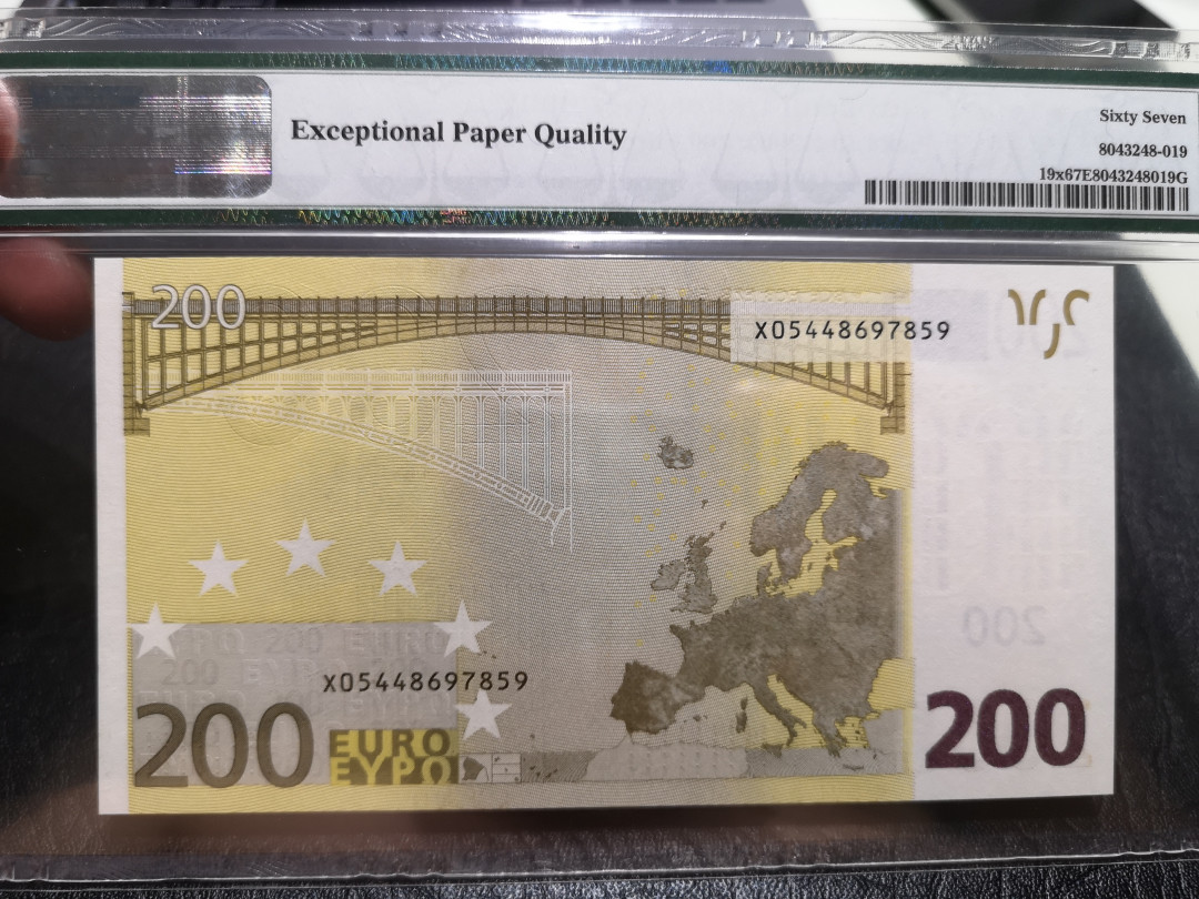 《外钞收藏家》第一百一十六期拍卖 2002年200欧元 PMG67 