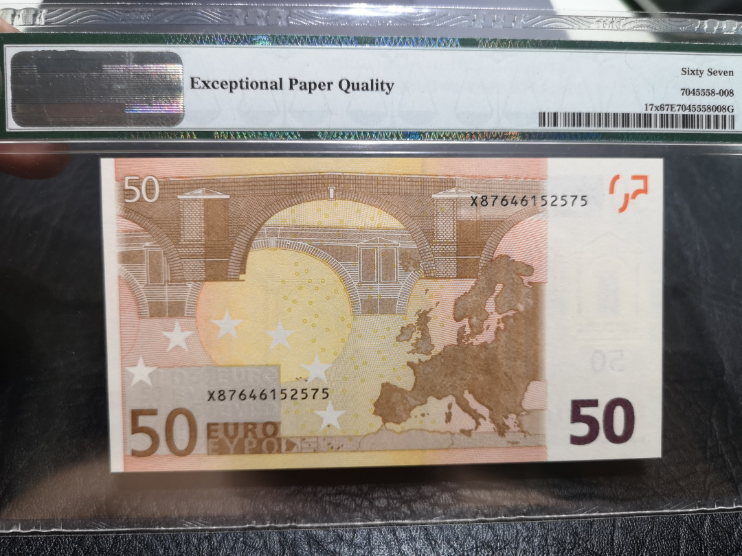 《外钞收藏家》第一百一十六期拍卖 2002年50欧元 PMG67 
