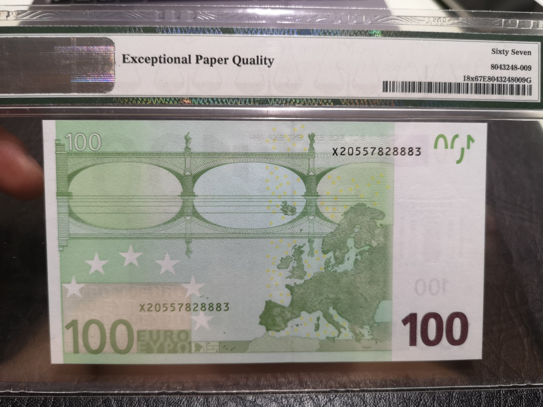 《外钞收藏家》第一百一十六期拍卖 2002年100欧元 PMG67 