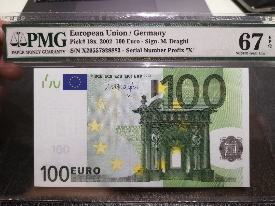 《外钞收藏家》第一百一十六期拍卖 2002年100欧元 PMG67 