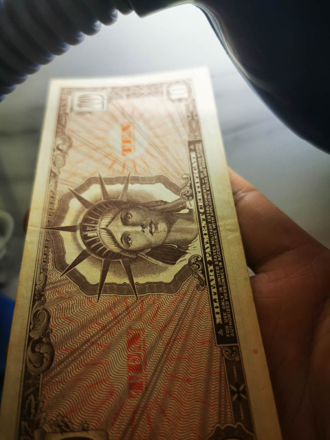 【鲸贝乐淘★自动结拍】千字文·第“欣奏累遣，戚谢欢招”号拍卖·两拍包邮 【越战美军军票】10元，流通好品，有中折