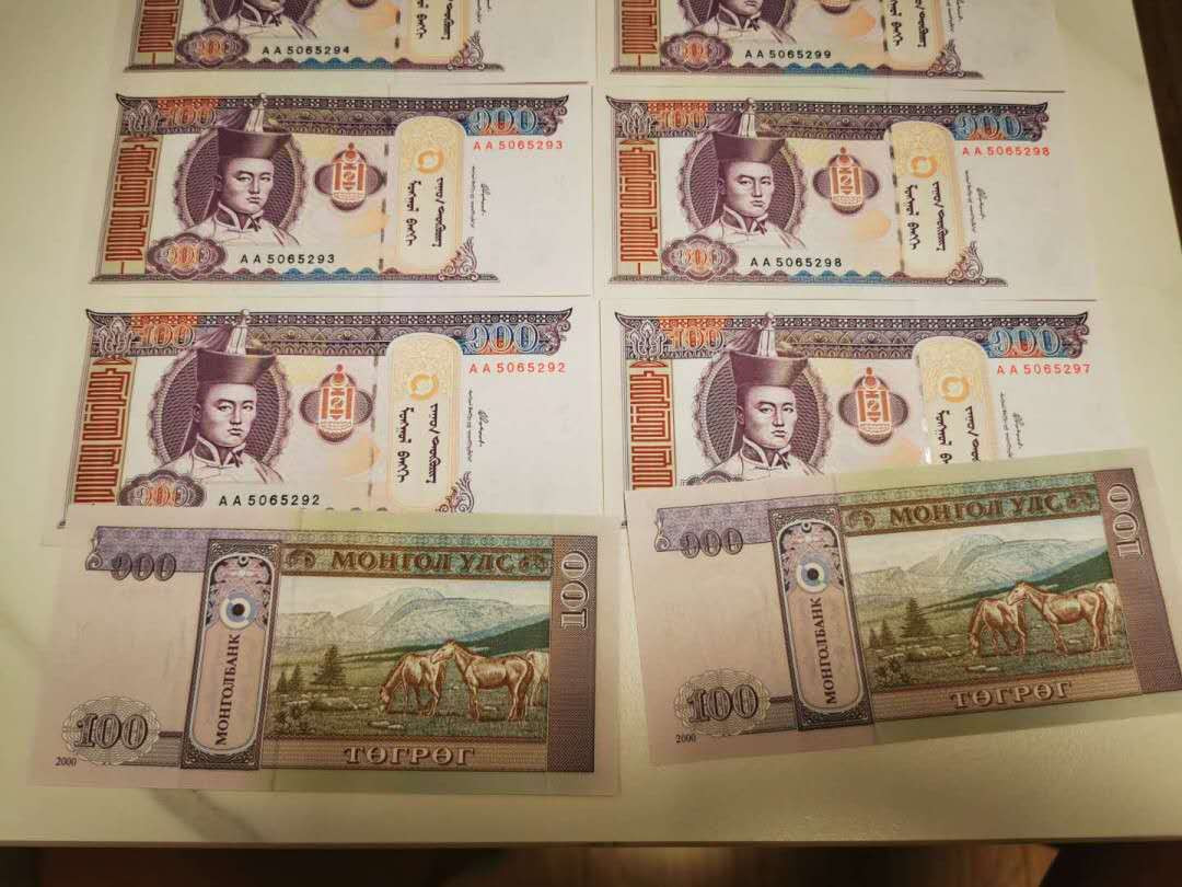 【鲸贝乐淘★自动结拍】千字文·第“欣奏累遣，戚谢欢招”号拍卖·两拍包邮 【蒙古🇲🇳 】30张，蒙古2000捷德版100图格里克首发AA冠标准十连3组一起，unc