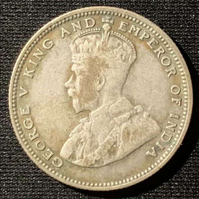 紫瑗钱币——第160期拍卖 海峡殖民地 1927年 乔治五世 20分 5.3克 0.6银